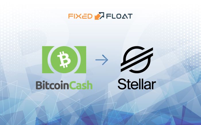 Échangez Bitcoin Cash en Stellar Lumens