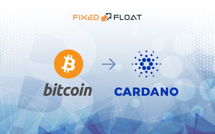 Intercambiar Bitcoin a Cardano